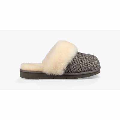 Chinelos UGG Cozy Knit Mulher Cinzentas Escuro | PT-OWURQ